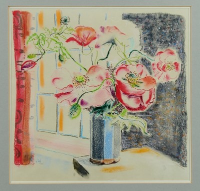 Lot 1031 - *Joan Warburton (1920-1996) pastel, poppies