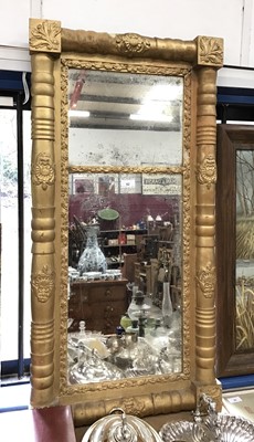 Lot 82 - 19th century gilt framed pier mirror with foliate motifs