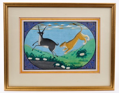 Lot 694 - Indian School 18th / 19th century antelope and tiger