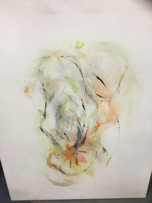 Lot 287 - Rowan James (contemporary) oil on canvas, abstract and two small watercolours by the same hand