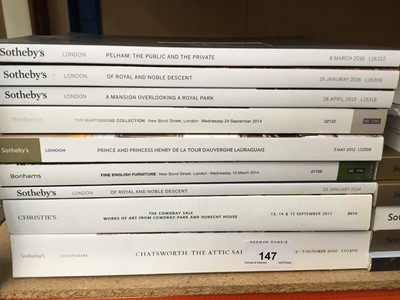 Lot 147 - Collection of good auction catalogues to include Chatsworth, Lord Glenconner and others (16)