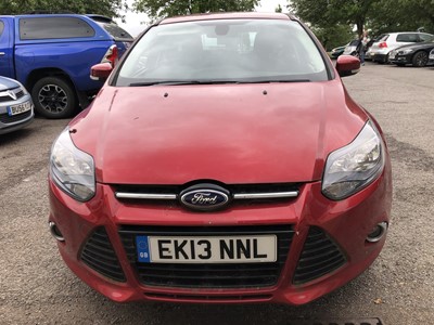 Lot 3 - 2013 Ford Focus 1.6 petrol, Automatic,  Reg. No. EK13 NNL , mileage circa 30,000, finished in red, MOT until 9th November 2020, supplied with V5, history file and two keys