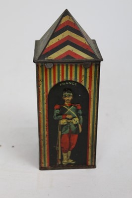 Lot 1996 - Huntley and Palmers buscuit tin in the form of a sentry box