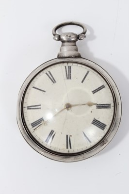 Lot 47 - Georgian silver pair cased pocket watch