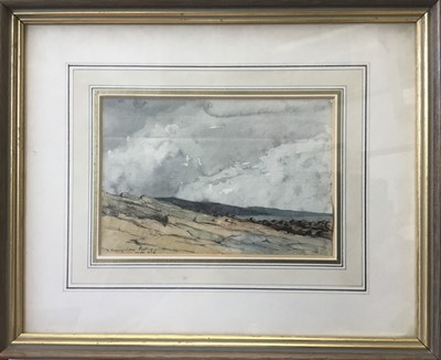 Lot 341 - Martin Hardie (1875-1952) - pen, ink and watercolour - 'The Coming Storm, Portling', signed with initials, inscribed and dated 1915. Accompanied by a letter from the artist's son. Purchased from So...