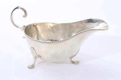Lot 284 - 1940s Asprey silver sauce boat