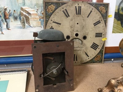 Lot 155 - 19th century longcase clock movement and dial