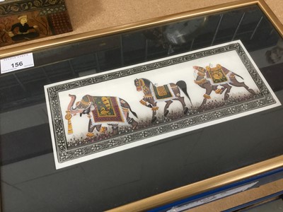 Lot 156 - Indian School painting on silk together with a Persian box