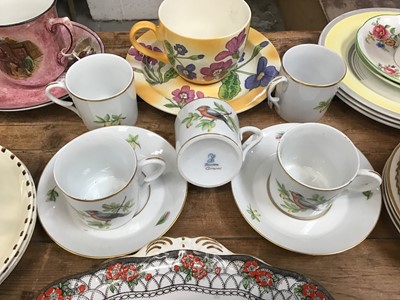 Lot 16 - Set of five Dresden teacups with two saucers, together with a quantity of china including a pair of Aynsley teacup and saucers, Spode milk jug, Royal Doulton, Shelley and Foley china