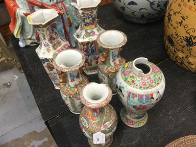 Lot 193 - Group of six 19th century Chinese Canton porcelain vases
