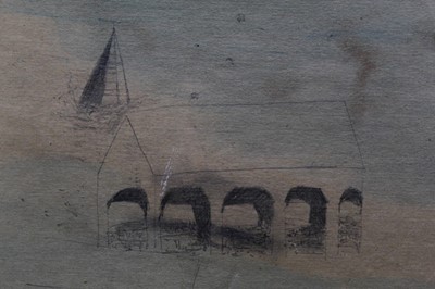 Lot 1056 - *Mary Newcomb - Barn and church in Normandy