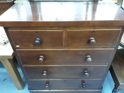 Lot 896 - Victorian mahogany chest of two short and three long drawers