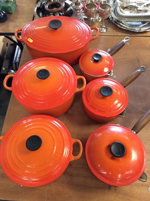 Lot 429 - Le Crueset pots and pan set