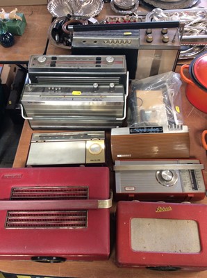 Lot 428 - Group vintage radios including Roberts, Philips, Marconi etc