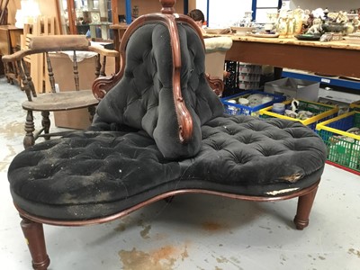 Lot 878 - Victorian conversation seat of trefoil shape