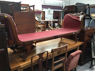 Lot 877 - Regency mahogany scroll end sofa 6'8"