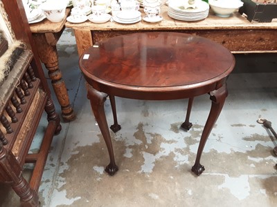 Lot 970 - Mahogany oval occasional table with cane back elbow chair