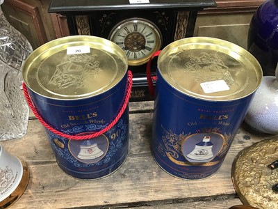 Lot 26 - A pair of commemorative cased Bell's Scotch Whiskey decanters with contents in celebration of royal members