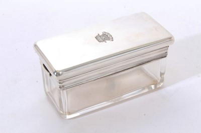 Lot 274 - Fine quality Drew & Sons silver mounted toilet jar