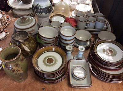 Lot 423 - Danish Desiree pattern tea and dinner wares, and three studio pottery vases