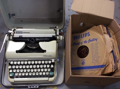 Lot 459 - Olympia typewriter in fitted case and various records