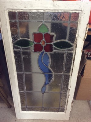 Lot 461 - Stained glass window in white painted frame