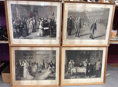 Lot 442 - Group of four Victorian prints together with some unframed nude studies and two Japanese pictures