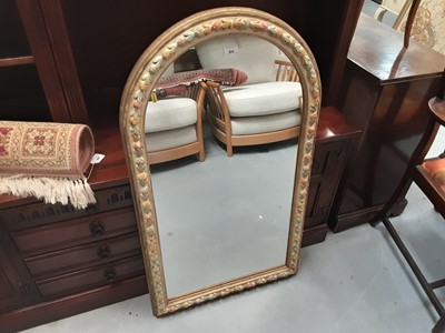 Lot 905 - Gilt gesso mirror with painted decoration
