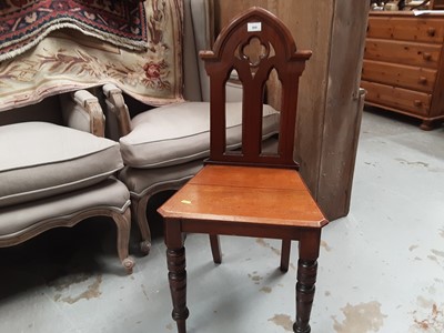 Lot 900 - Victorian Gothic oak hall chair
