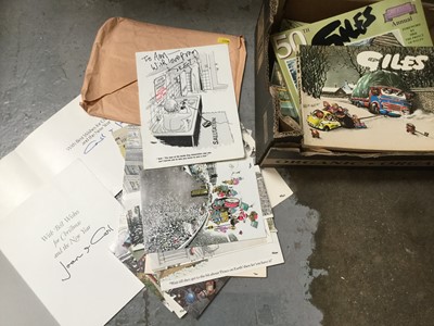 Lot 144 - Giles Christmas cards signed by the author, and Giles annuals