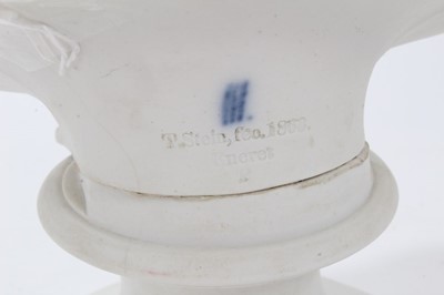 Lot 35 - 19th Century Royal Copenhagen Parian Ware bust of Princess Alexandra, by Theobald Stein (1829 - 1901), raised on plinth base with impressed factory marks to reverse.