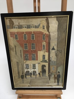 Lot 95 - Watercolour street scene by Sydney Maiden