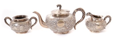 Lot 291 - Early 20th century Chinese silver three piece tea set