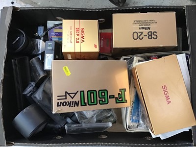 Lot 503 - Various cameras, accessories and binoculars including Nikon, Sigma etc