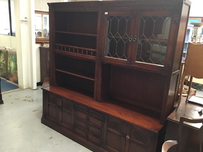 Lot 859 - Old Charm oak wall unit and corner cabinet