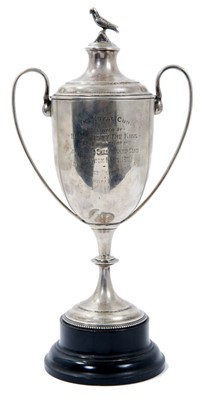 Lot 299 - George V silver pigeon fancier's trophy and cover, The Royal Cup 1911