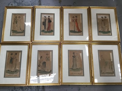 Lot 539 - Eight vintage fashion prints and other pictures and prints