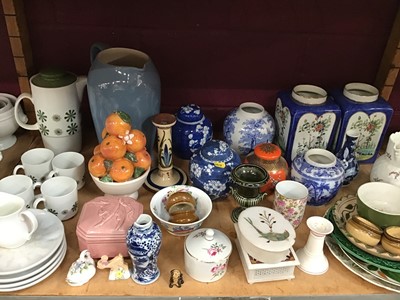 Lot 542 - Selection of blue and white ginger jars, animal ceramics and decorative china