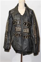 Lot 3059 - Gentlemen's vintage heavy black leather jacket...
