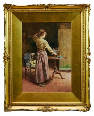 Lot 916 - Carlton Alfred Smith (1853-1946) watercolour - "Vanity", signed, in original glazed gilt frame, 37cm x 27cm  
 Exhibited: Royal Institute of Painters in Water Colours