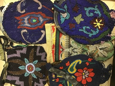 Lot 1819 - Edwardian Beaded  handbags and beaded panels.