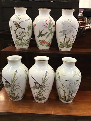 Lot 525 - Six Franklin Porcelain Marshland and Meadowland Bird vases and others