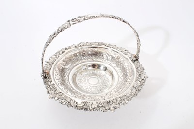 Lot 325 - A 19th century silver plated cake basket