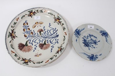 Lot 165 - 18th century Dutch Delft plate and charger