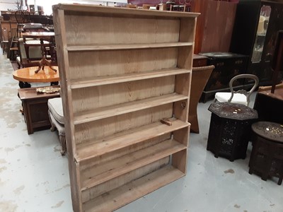 Lot 902 - Pine open bookcase 120cm wide, 23cm deep, 156cm high