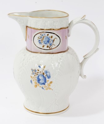 Lot 164 - An early Chamberlain's Worcester cabbage leaf moulded jug, circa 1795