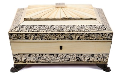 Lot 760 - Fine quality early 19th century Anglo-Indian vizagapatam dressing table box