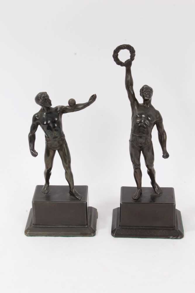 Lot 148 - A pair of Art Deco bronzed figures of sportsmen