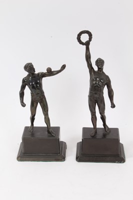 Lot 148 - A pair of Art Deco bronzed figures of sportsmen