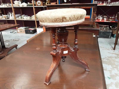Lot 913 - Victorian mahogany piano stool with circular padded seat